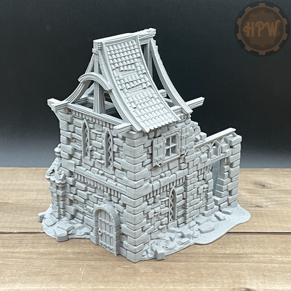 Ruins | Abandoned House | Miniature Gaming Terrain Kit | 3DP4U | Medieval Town Set 2