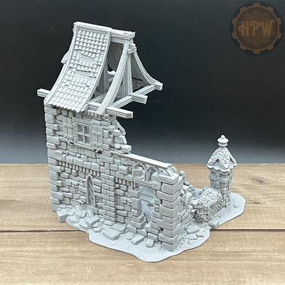 Ruins | Abandoned House | Miniature Gaming Terrain Kit | 3DP4U | Medieval Town Set 2
