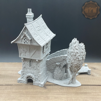 Broken Bridge | Guard Post | Miniature Gaming Terrain Kit | 3DP4U | Medieval Town Set 2
