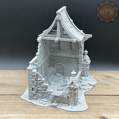 Ruins | Abandoned House | Miniature Gaming Terrain Kit | 3DP4U | Medieval Town Set 2