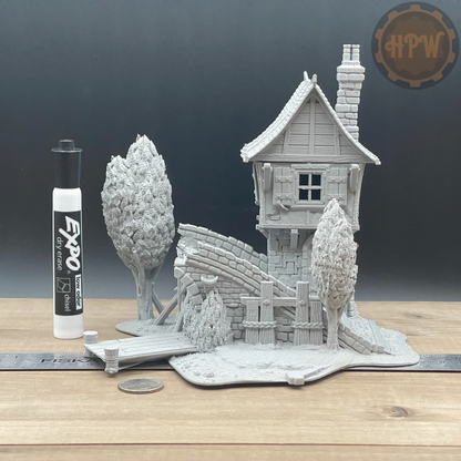 Broken Bridge | Guard Post | Miniature Gaming Terrain Kit | 3DP4U | Medieval Town Set 2