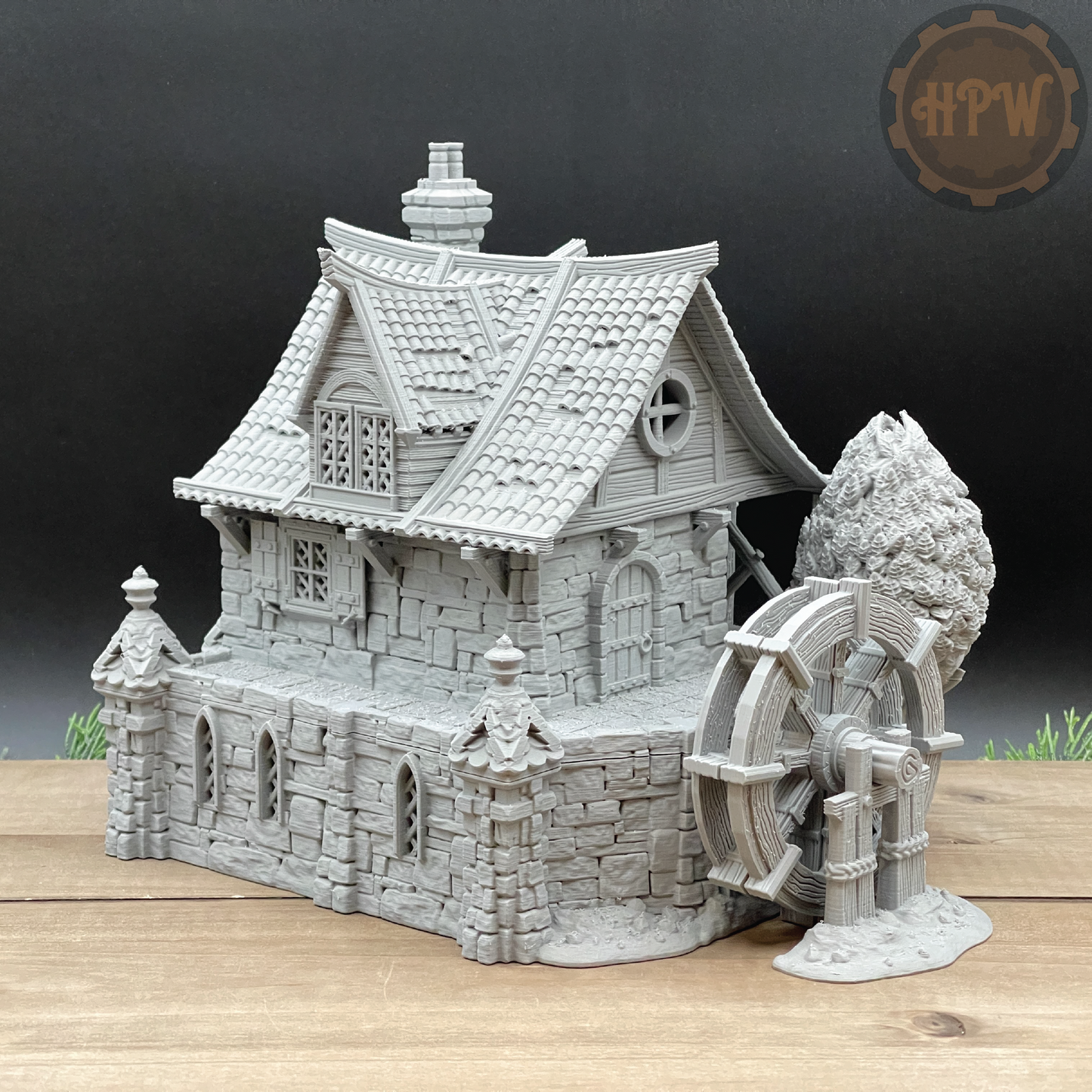 Watermill House | Wheel House | Miniature Gaming Terrain Kit | 3DP4U | Medieval Town Set 2