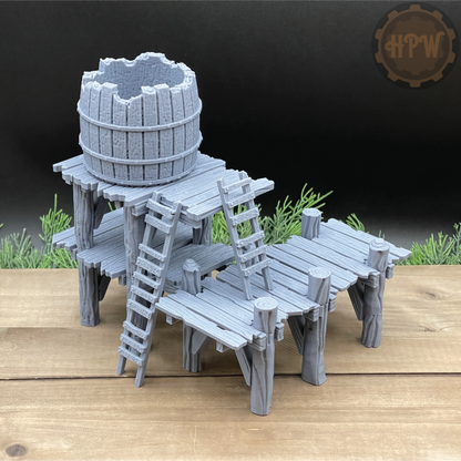 Docks and Piers | Seaside Platforms | Miniature Gaming Terrain Kit | GameScape3D | Sea Stack Cove