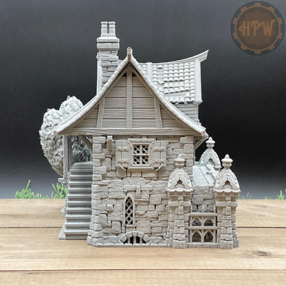 Watermill House | Wheel House | Miniature Gaming Terrain Kit | 3DP4U | Medieval Town Set 2