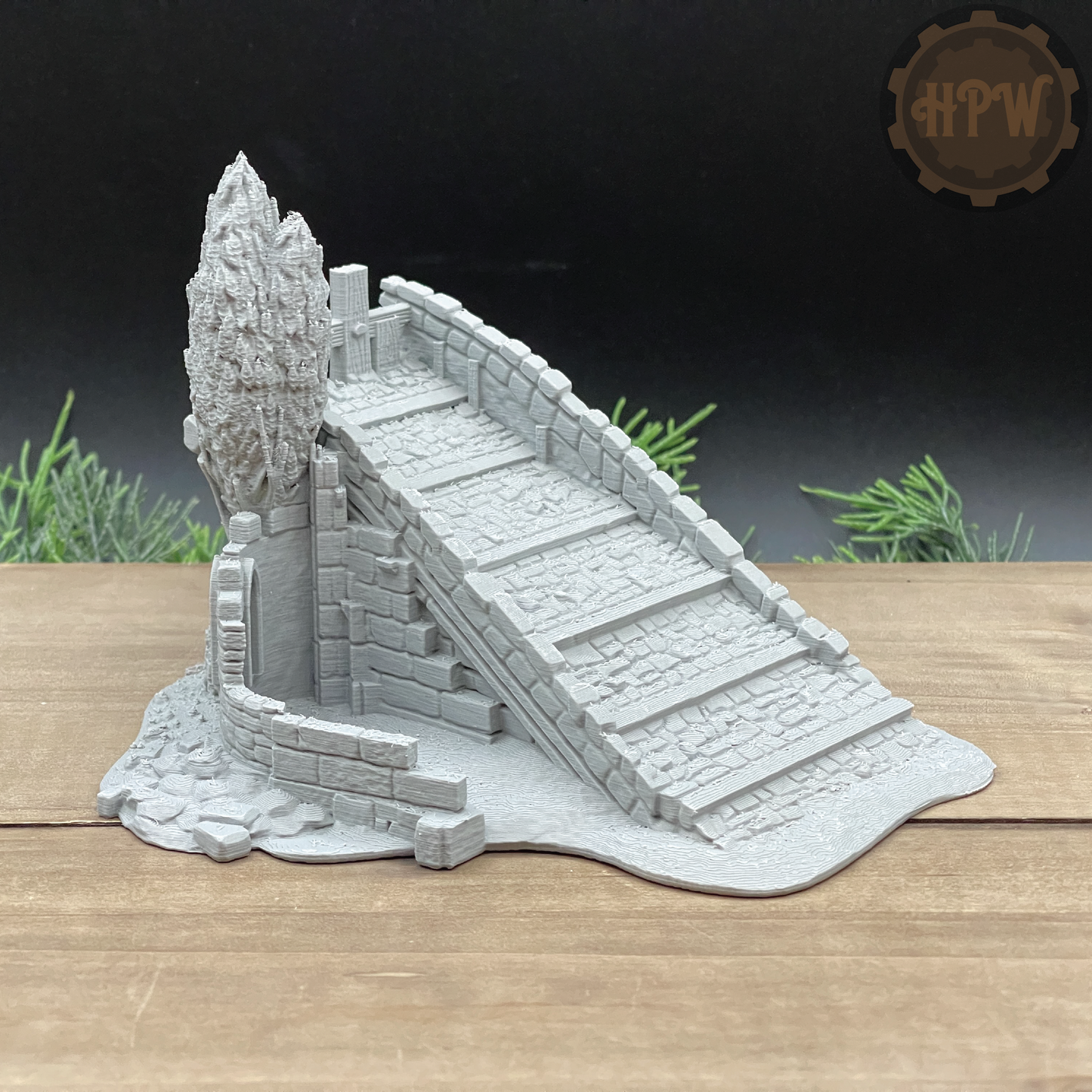 Bridge Half | Broken Roadway | Miniature Gaming Terrain Kit | 3DP4U | Medieval Town Set 2